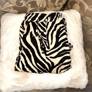 Tiger print linen cargo jogger style Rachel Zoe pants